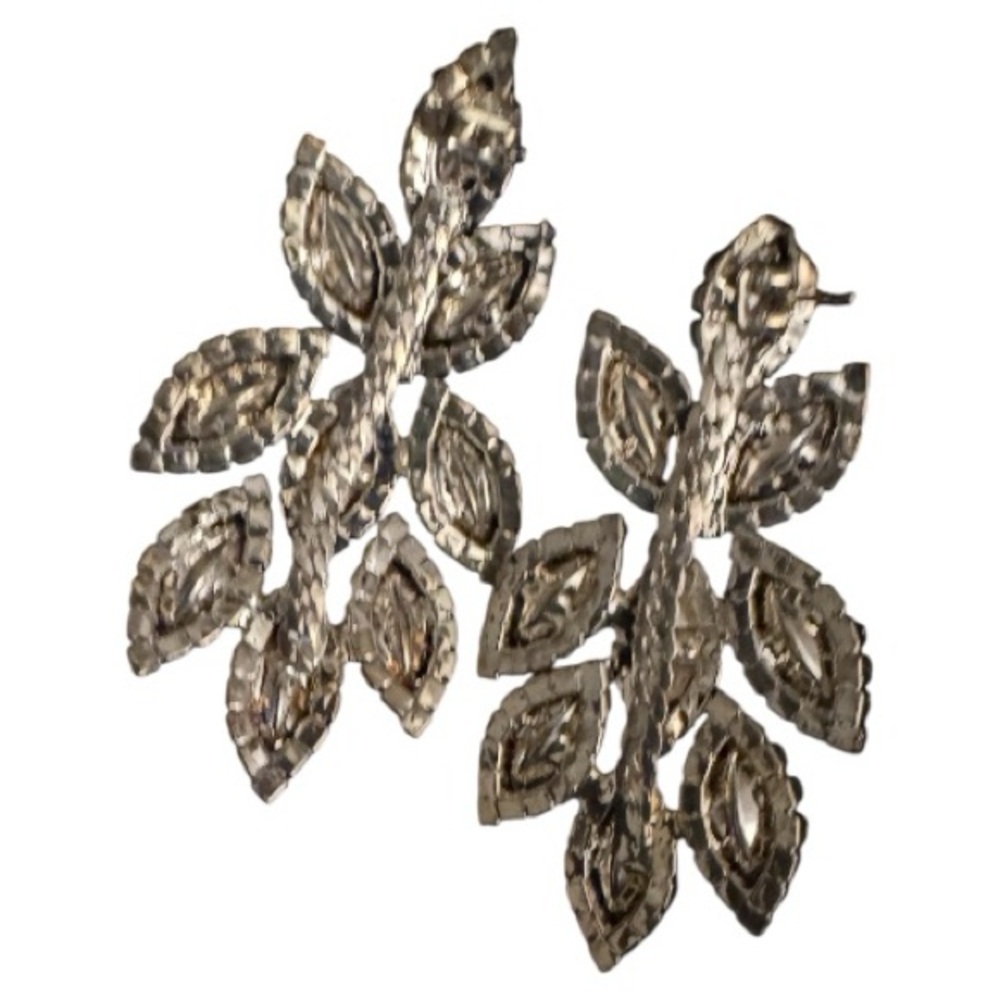 Blue and Silver Leaf Earrings - Picture 2 of 2